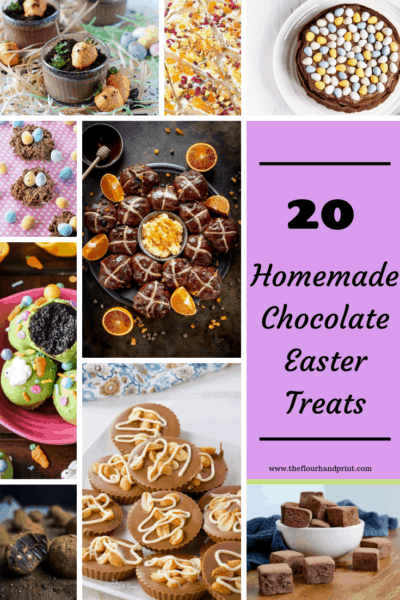 A long image collage of homemade easter chocolate treats